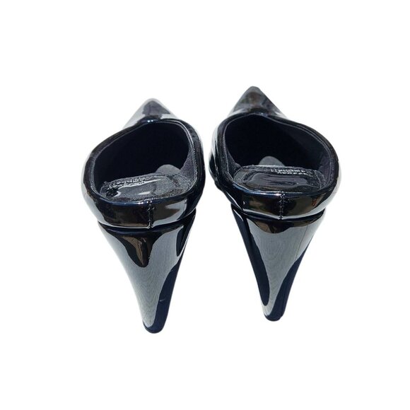 Jeffrey Campbell Black Patent Leather Buzzing Mule Pumps - Picture 3 of 9